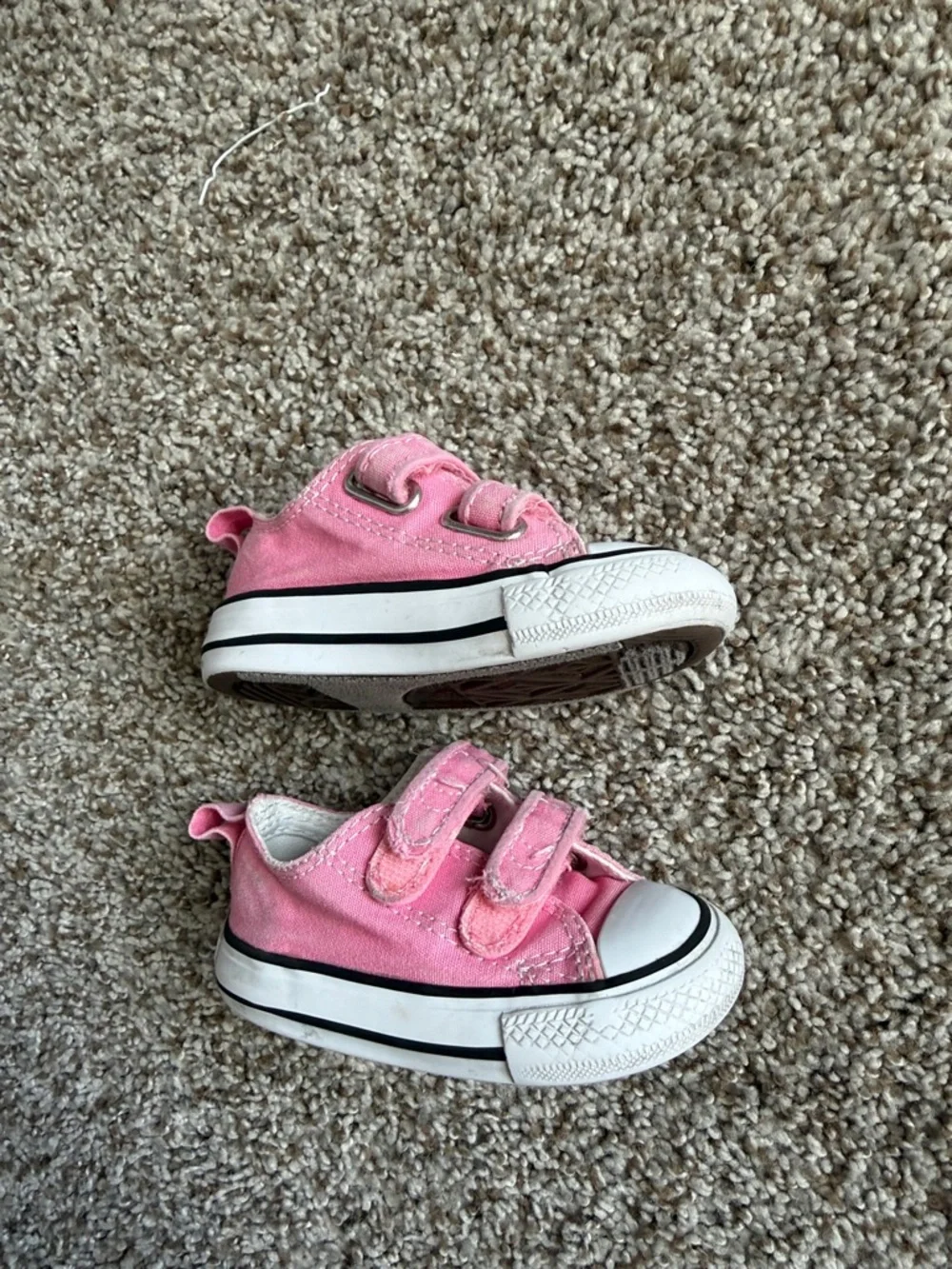 Converse Pink Velcro Baby Sneakers